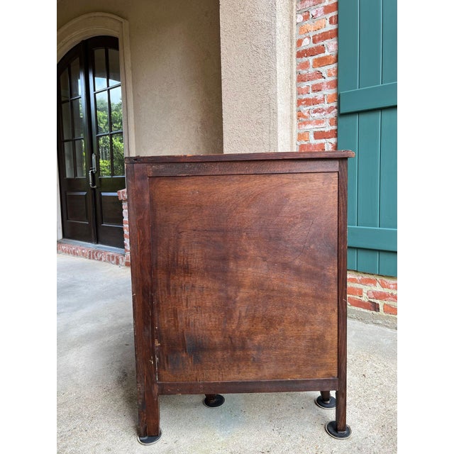 Antique French Corner Bookcase Carved Oak Louis XV Revival Open Shelves C1920 For Sale - Image 12 of 18