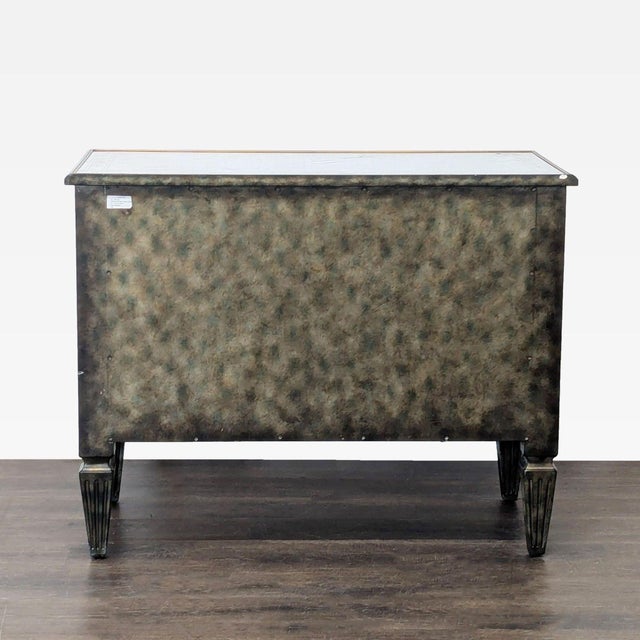 1980s Theodore Alexander Venetian Art Deco Gilded Verre Églomisé Two-Drawer Chest For Sale In San Francisco - Image 6 of 12
