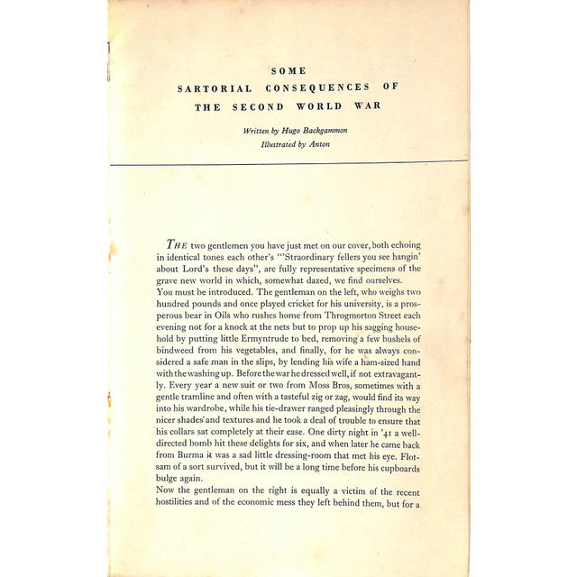Paper "Some Sartorial Consequences of the Second World War" Backgammon, Hugo [Written By] For Sale - Image 7 of 7
