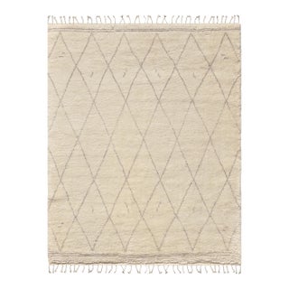 Pasargad Home Moroccan Ivory Wool Area Rug- 5' 6" X 8' 6" For Sale