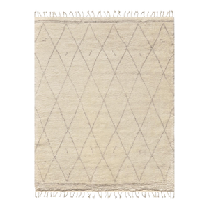 Pasargad Home Moroccan Ivory Wool Area Rug- 5' 6" X 8' 6"