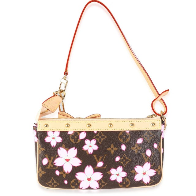 Louis Vuitton x TM Sakura Brown Monogram Canvas Pochette Accessoires For Sale - Image 4 of 7