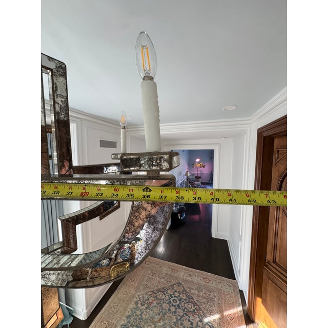 Niermann Weeks Lido Antiqued Mirror Chandelier – 6 Light – 38” Diameter For Sale - Image 16 of 18