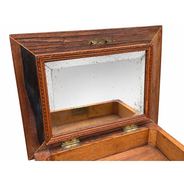 19th Century French Louis XVI Marquetry Side Table with Hidden Mirror, Late For Sale - Image 9 of 11