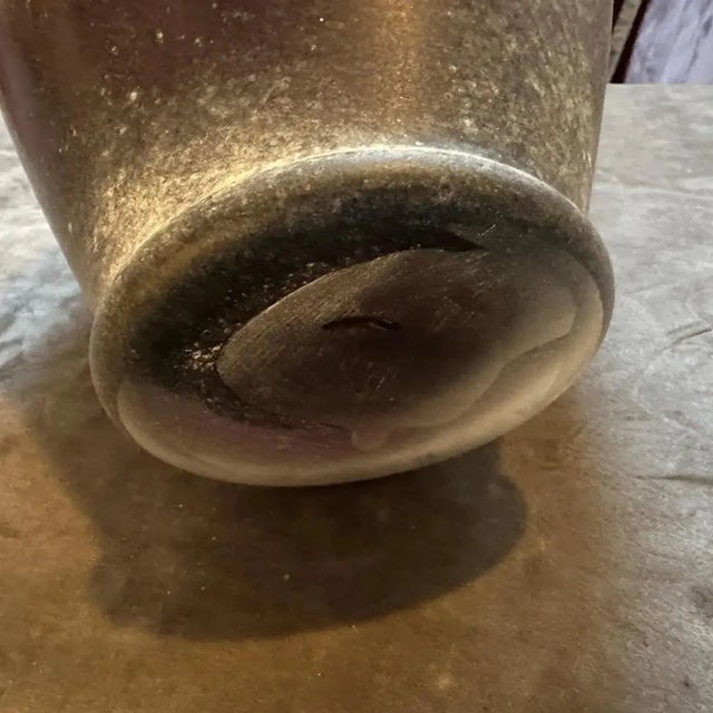 Cenedese 1970s Cenedese Style Modern Purple and White Scavo Murano Glass Amphora Vase For Sale - Image 4 of 12