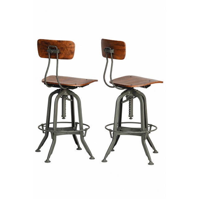 2000 - 2009 Pr. Vintage Restoration Hardware Stools For Sale - Image 5 of 14