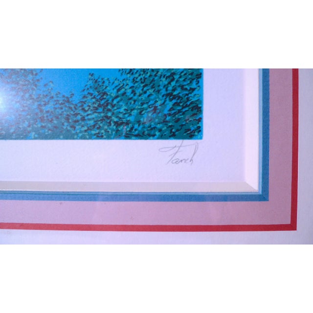 Contemporary 1980s "Ballooning at Dawn" A/P Lithograph by Fanch Ledan, Framed For Sale - Image 3 of 9