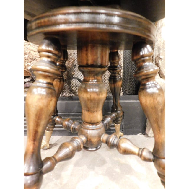 Antique Victorian Melvin Bancroft Co. Swivel Piano Stool Lowell Ma Circa 1890 For Sale - Image 4 of 11