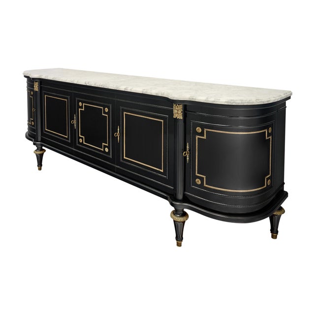 Wood Grande Louis XVI Demilune Buffet For Sale - Image 7 of 9