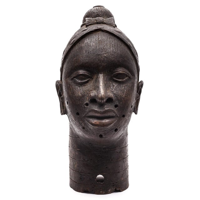 Benin Artist, Sculpture of Head, Early 1900s, Bronze For Sale - Image 11 of 12
