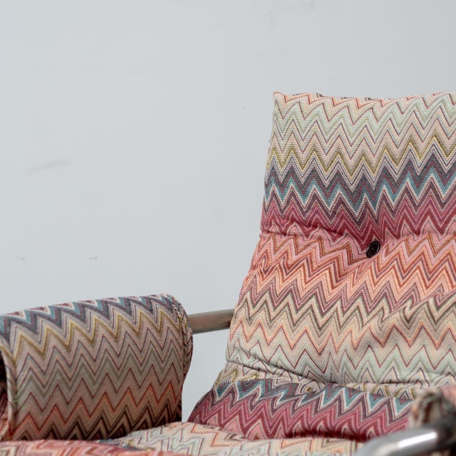 Vintage Lounge Chairs in Missoni Patterned Fabric, 1970s, Set of 2 For Sale - Image 6 of 10