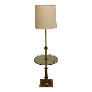 1990s Stiffel Brass & Glass Table Lamp Table For Sale
