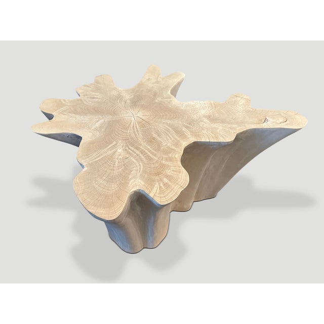 Andrianna Shamaris Amorphous Bleached Teak Wood Coffee Table For Sale - Image 11 of 18