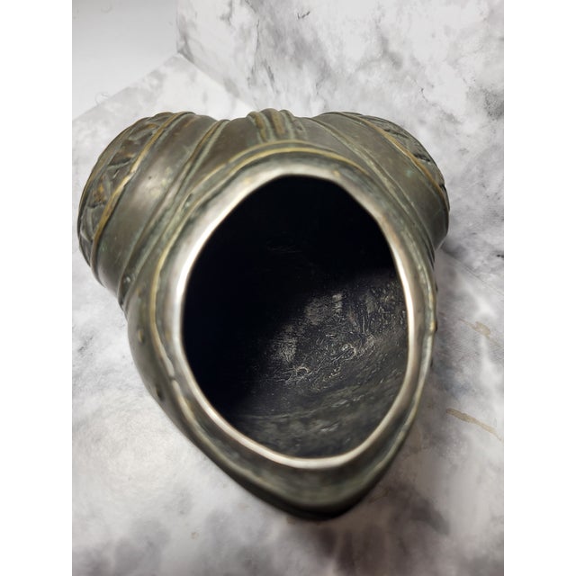 Brass Antique Vintage Chinese Bronze Frog Brass Zhao Cai Jin Bao For Sale - Image 8 of 11