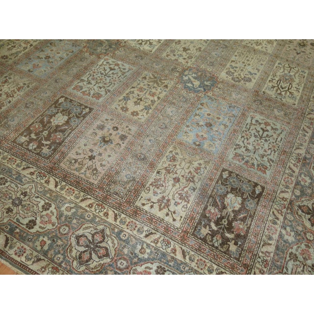 Garden Box Design Antique Persian Tabriz Room Size Rug For Sale - Image 12 of 18