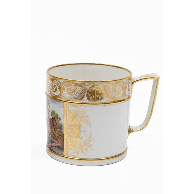 Ceramic Large Antique Early 19th Century George III Derby Porcelain Porter's Tankard Mug With Alpine Landscape "In Germany", Circa 1810 For Sale - Image 7 of 12