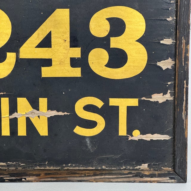 Lovely Vintage Wood and Gilt House Number Sign "1243 Main St" With Great Font For Sale In New York - Image 6 of 10