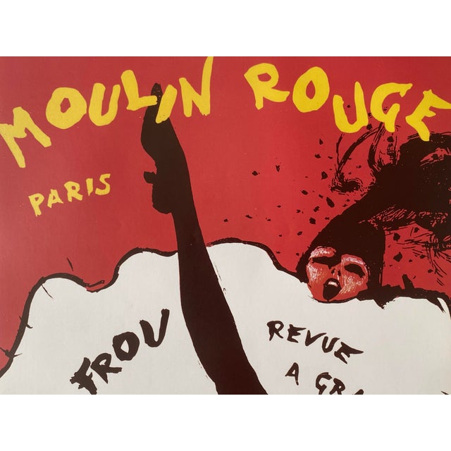 Original Vintage Moulin Rouge Frou Frou Offset Lithograph Poster by René Gruau, 1980s For Sale - Image 13 of 14