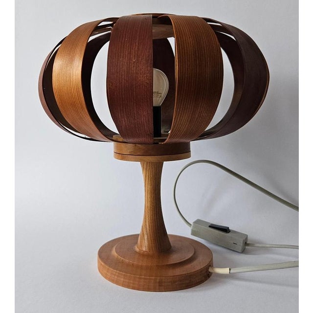Mid-Century Veneer Table Lamp, Denmark, 1960s For Sale - Image 11 of 18