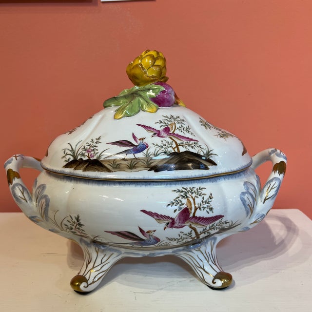 Late 20th Century Chelsea House Porcelain Chinoiserie Serving Tureen ...