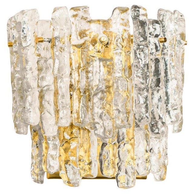 Vintage Textured Ice Glass Wall Light by J. T. Kalmar for Kalmar, 1970s For Sale - Image 12 of 12