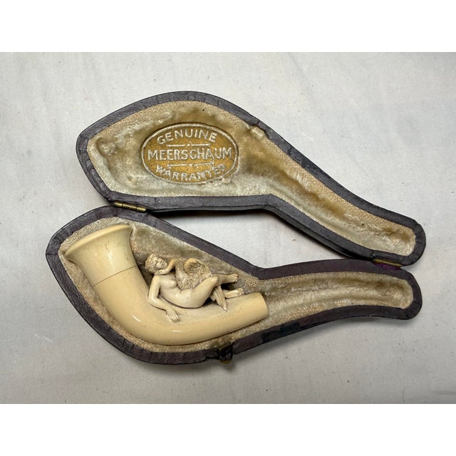Antique 1800's Goddess Nemesis Zeus Goose Hand Carved Meerschaum Smoking Pipe For Sale - Image 9 of 17