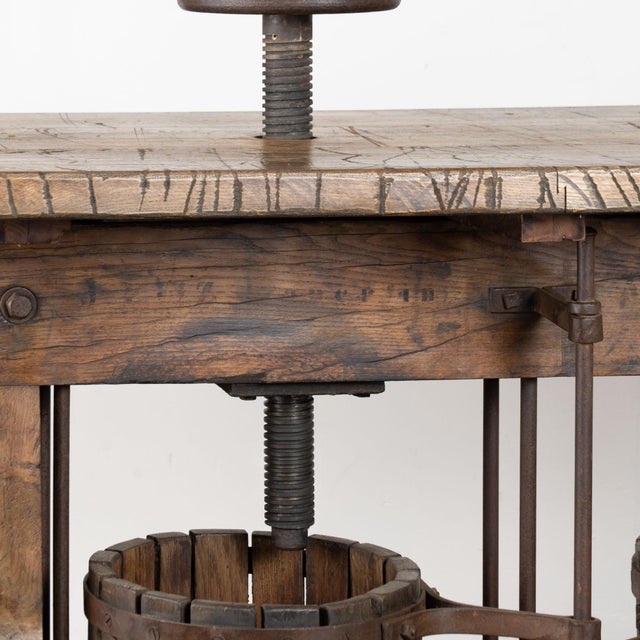20th Century Standing Bar Wine Tasting Table With Wine Press Base For Sale - Image 11 of 18