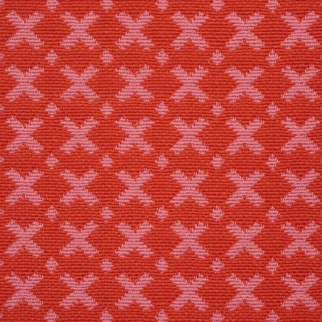 2020s Schumacher Elias 14" Pillow in Red & Pink For Sale - Image 5 of 6