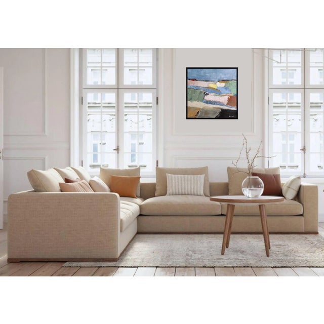 "Vibrato Landcape" Original Contemporary Oil Painting on Canvas by Sophie Dumont, Framed For Sale - Image 10 of 10