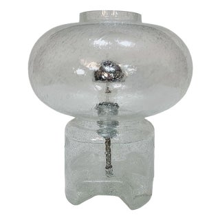 Clear Frosted Glass Table Lamp from Glashütte Süssmuth Leuchten, Germany, 1960s For Sale