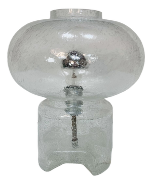 Clear Frosted Glass Table Lamp from Glashütte Süssmuth Leuchten, Germany, 1960s