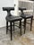 Contemporary Global Views Anvil Black Leather Bar Stools, Pair For Sale - Image 3 of 12