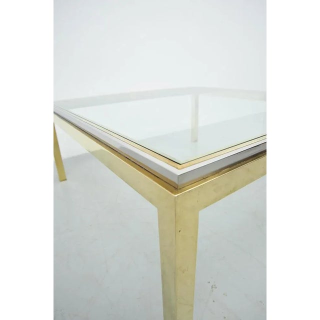 Metal Hollywood Regency Two-Tone Coffee Table with Glass Plate For Sale - Image 7 of 10