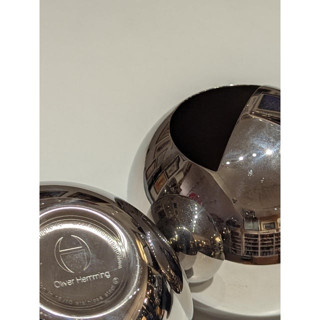 Oliver Hemming Nio Stainless Steel Sugar Bowl & Creamer Set For Sale In San Francisco - Image 6 of 8