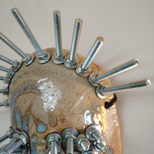 Metal Original Southern Githic Folk Art Mask by Joel Huff Titled "The Ghost of Liberty's Past" For Sale - Image 7 of 9