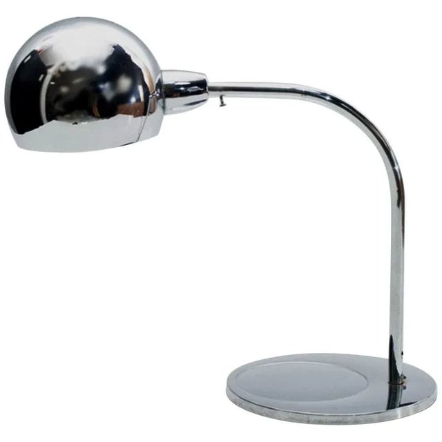 Amazing sergio asti "venticinque" chromed brass mid-century table lamp. This fantastic piece was designed in italy during...