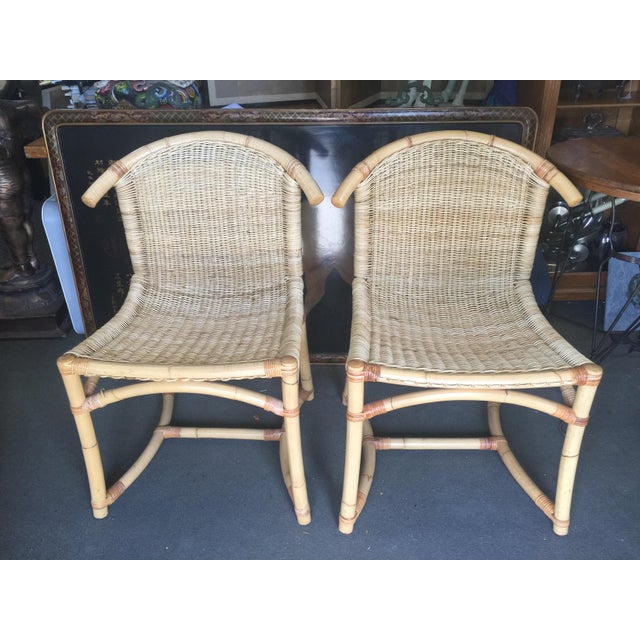 Pair of Bamboo Side Chairs 1940's Chairish