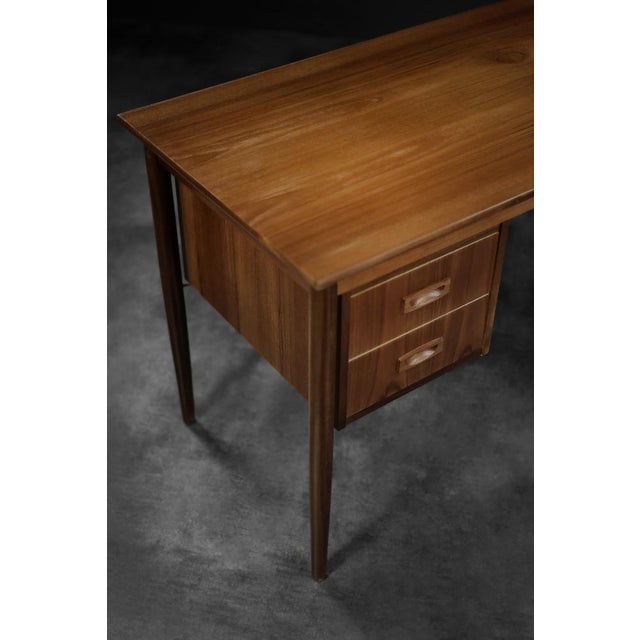 Vintage Scandinavian Teak Desk with Drawers, 1960s For Sale - Image 12 of 18