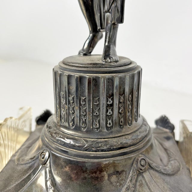 Art Nouveau Italian Silver-Plated Metal and Glass Sculptural Centrepiece, 1930s For Sale - Image 13 of 16