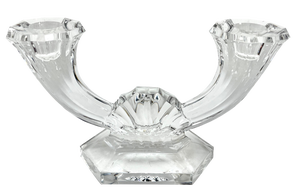 Belgian Crystal Candlesticks by Val Saint Lambert, 1930s, Set of 3