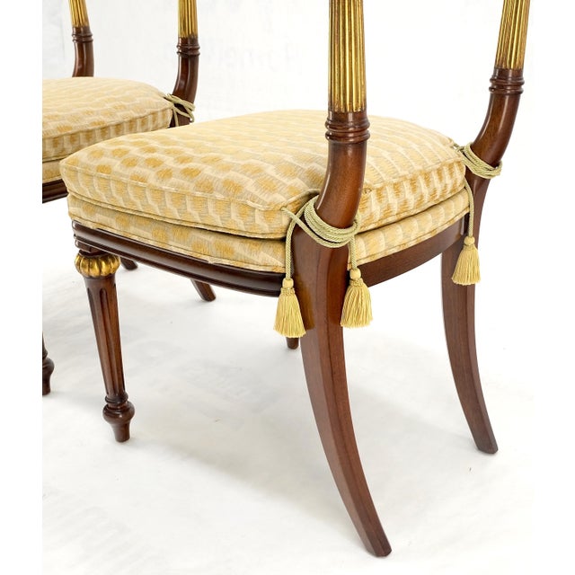 Single Pedestal One Leaf Oval Banded Dining Table 8 Regency Chairs Set MINT! For Sale - Image 12 of 18