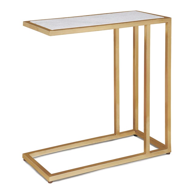 2020s Regina Andrew Echelon Sofa Hugger Table in Natural Brass For Sale - Image 5 of 5