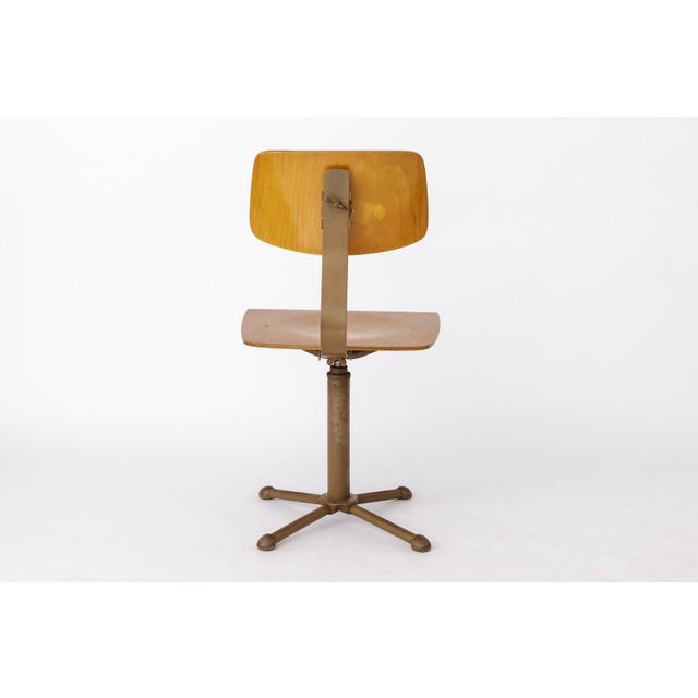 Wood German Industrial Desk Chair, 1950s For Sale - Image 7 of 12