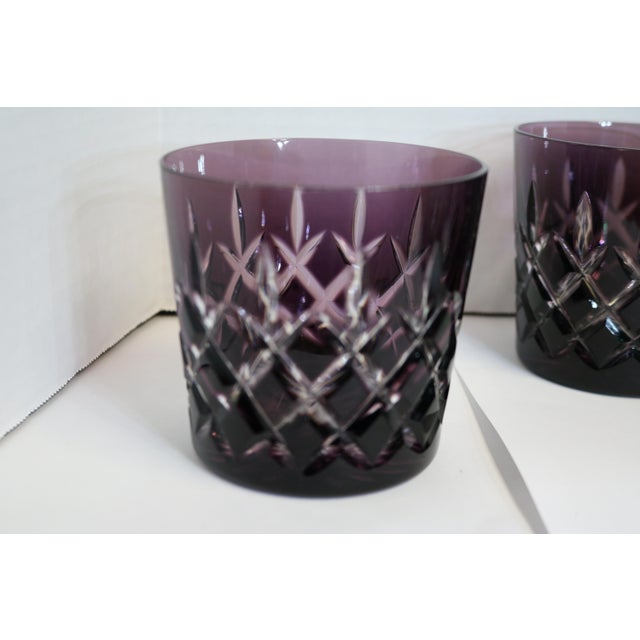 Mid-Century Modern Mid-Century Cut to Clear Ajka Arabella Crystal Whiskey Glasses- Set of 7 For Sale - Image 3 of 7