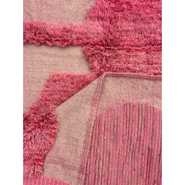 Pink Beni Mrirt Diamond Pattern Rug, 2010s For Sale - Image 10 of 12