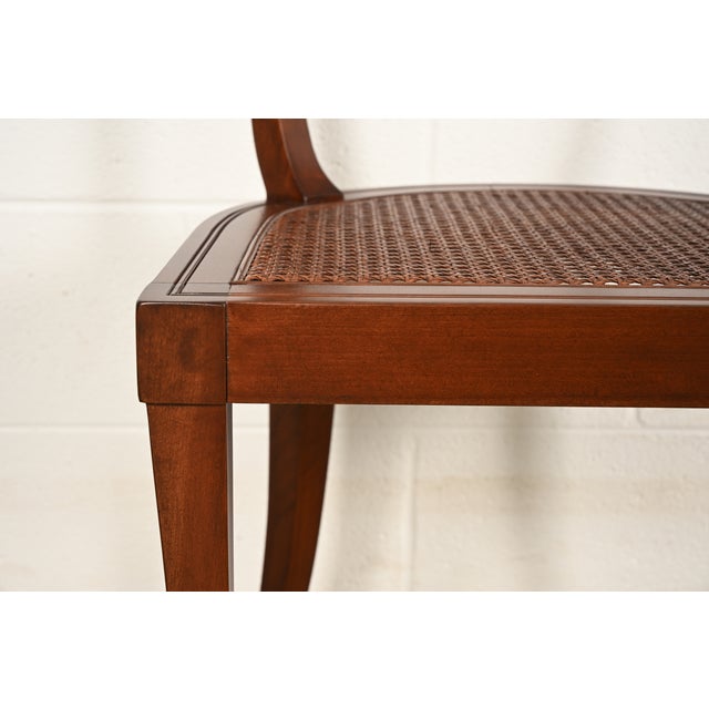 Michael Taylor for Baker Furniture Klismos Cherry Wood and Cane Side Chairs or Dining Chairs, Newly Refinished For Sale - Image 10 of 15
