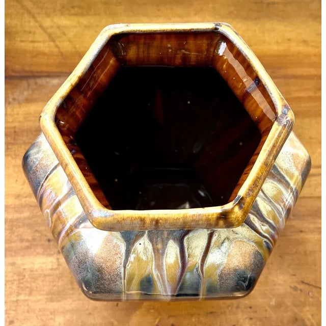 1930s Art Nouveau Handmade and Hand Glazed Planter Jardinière, 1930 For Sale - Image 5 of 9