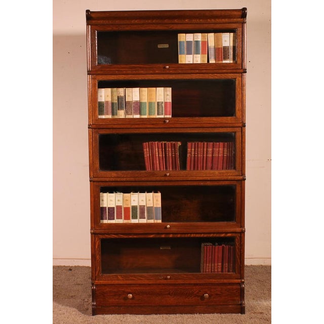 Wood Oak Bookcase with Drawer by Globe Wernicke For Sale - Image 7 of 11