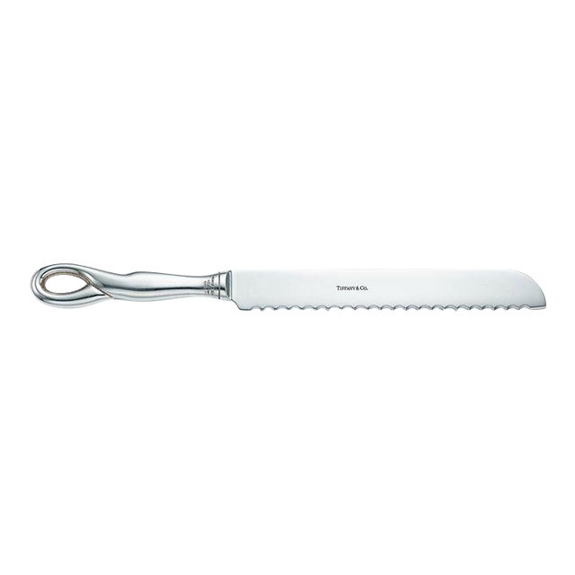 Tiffany & Co. Sterling Silver Handle Serrated Bread Knife With Dust Bag For Sale