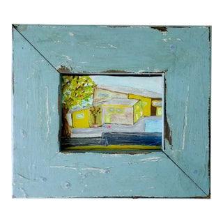 Late 20th Century Abstract Modernist Street Scene Painting For Sale